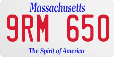 MA license plate 9RM650