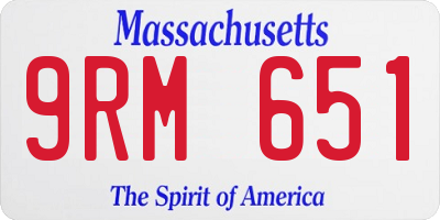 MA license plate 9RM651