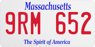 MA license plate 9RM652