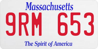 MA license plate 9RM653