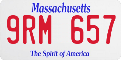 MA license plate 9RM657