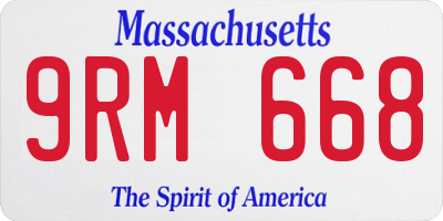 MA license plate 9RM668
