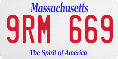 MA license plate 9RM669