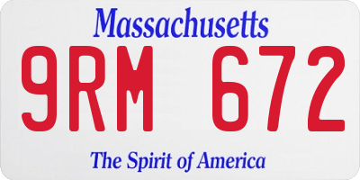 MA license plate 9RM672