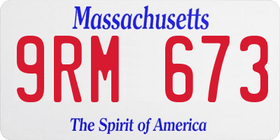 MA license plate 9RM673