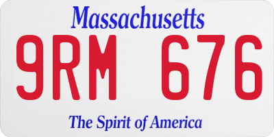MA license plate 9RM676