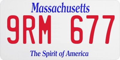 MA license plate 9RM677