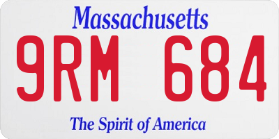 MA license plate 9RM684