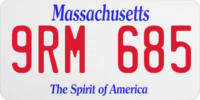 MA license plate 9RM685
