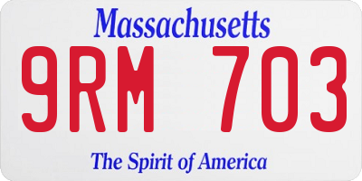 MA license plate 9RM703