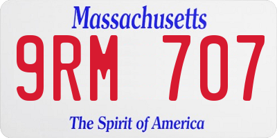 MA license plate 9RM707
