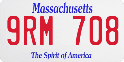 MA license plate 9RM708
