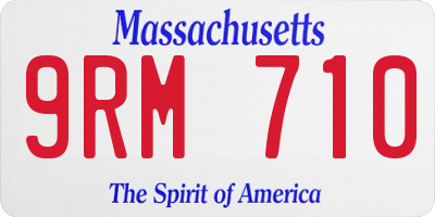 MA license plate 9RM710