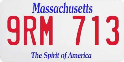 MA license plate 9RM713