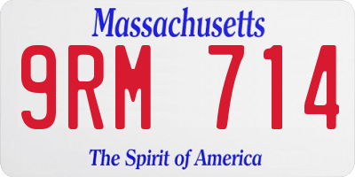 MA license plate 9RM714