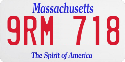 MA license plate 9RM718