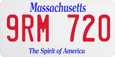 MA license plate 9RM720