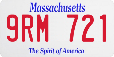 MA license plate 9RM721
