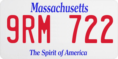 MA license plate 9RM722
