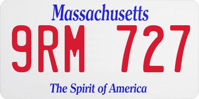 MA license plate 9RM727