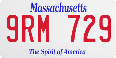 MA license plate 9RM729