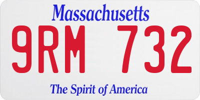 MA license plate 9RM732