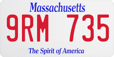 MA license plate 9RM735