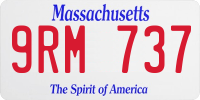 MA license plate 9RM737