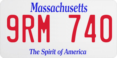 MA license plate 9RM740