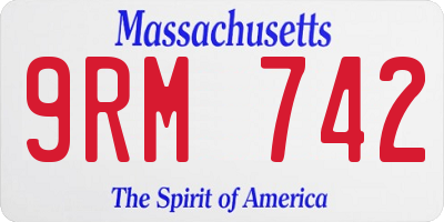 MA license plate 9RM742