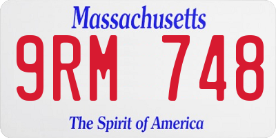MA license plate 9RM748