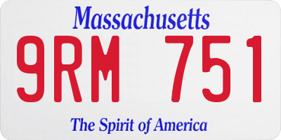 MA license plate 9RM751