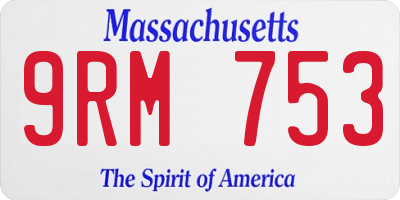 MA license plate 9RM753