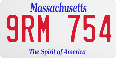 MA license plate 9RM754