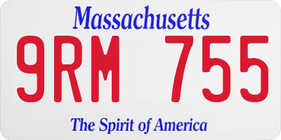 MA license plate 9RM755