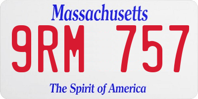 MA license plate 9RM757