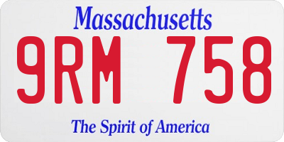 MA license plate 9RM758