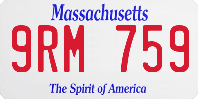 MA license plate 9RM759