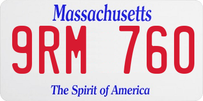 MA license plate 9RM760