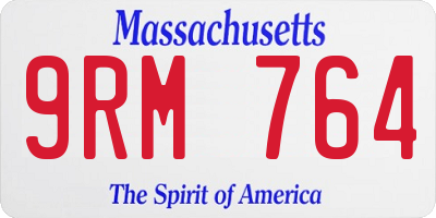 MA license plate 9RM764