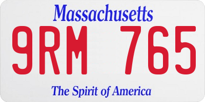 MA license plate 9RM765