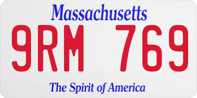 MA license plate 9RM769