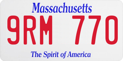 MA license plate 9RM770