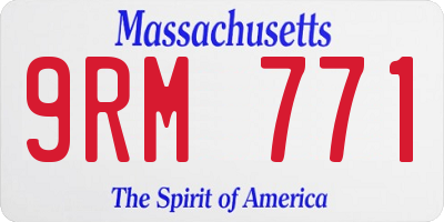 MA license plate 9RM771