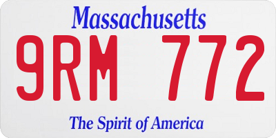 MA license plate 9RM772