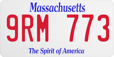 MA license plate 9RM773
