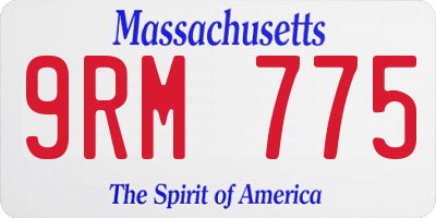 MA license plate 9RM775