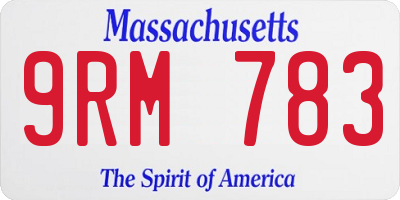 MA license plate 9RM783