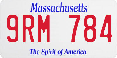 MA license plate 9RM784