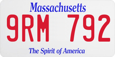 MA license plate 9RM792